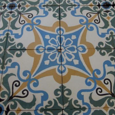 A small, 10.5m2, antique Maubeuge ceramic tile