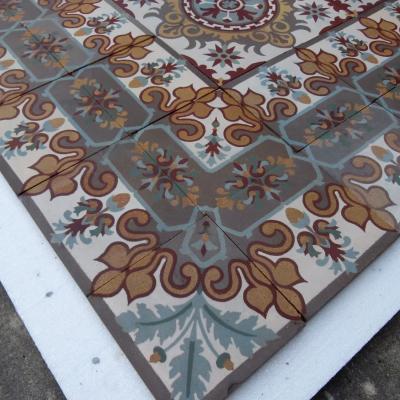 A 20.75m2 antique French Maubeuge ceramic with its original borders