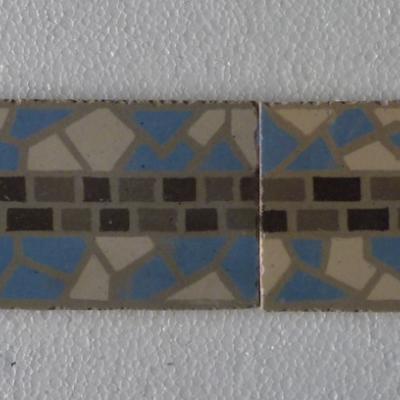 75 antique French mosaic themed half borders 1930's