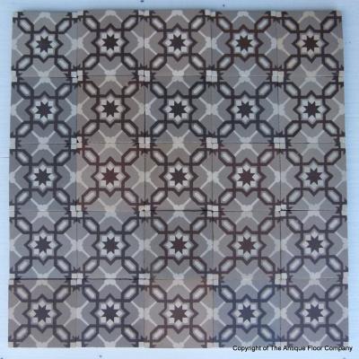 Classical tessellation - a small panel of French ceramic tiles