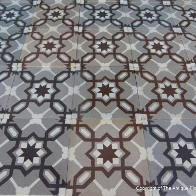 Classical tessellation - a small panel of French ceramic tiles