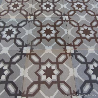 Classical tessellation - a small panel of French ceramic tiles