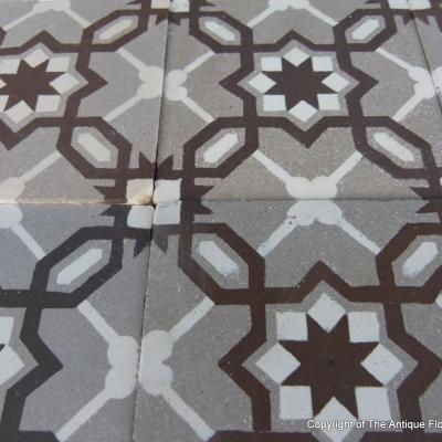 Classical tessellation - a small panel of French ceramic tiles