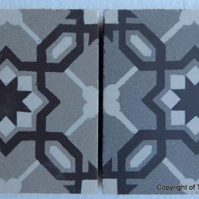 Classical tessellation - a small panel of French ceramic tiles