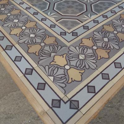 A small c.4.2m2+ / 45.2 sq ft Boch Freres ceramic floor c.1900 