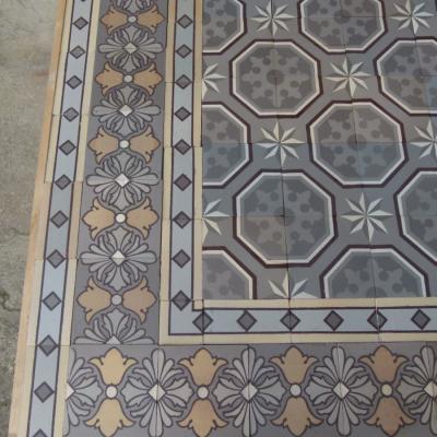 A small c.4.2m2+ / 45.2 sq ft Boch Freres ceramic floor c.1900 