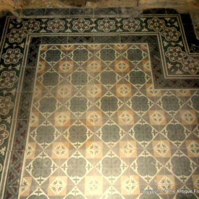 13m2 Antique Belgian Maufroid Freres et Soeur ceramic floor c.1900-1910