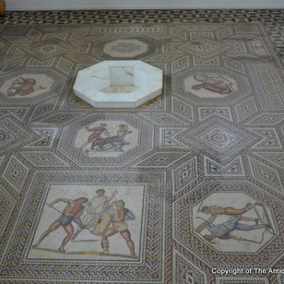 RARE – 32.5m2 / 350 sq. ft Roman mosaic inspired ceramic encaustic floor – 1875 to 1878 