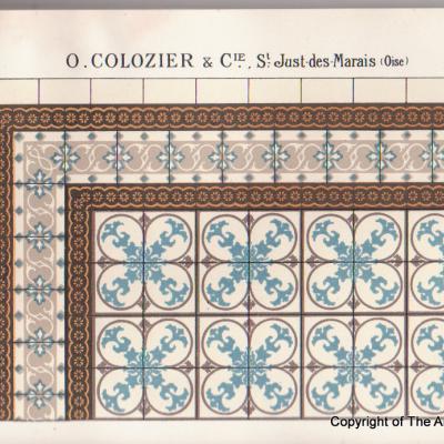 24 antique ceramic border tiles manufactured by Octave Colozier c.1912