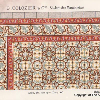 Small, 6.25m2, Octave Colozier ceramic encaustic floor, pre-1912