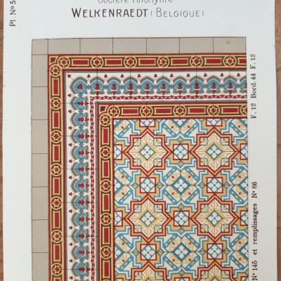 A 10m2 antique Belgium ceramic with twin borders