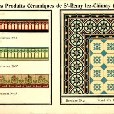 A c.15.3m2 to 19m2 classically French antique ceramic with double borders