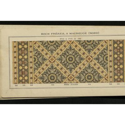 A small c.4.2m2+ / 45.2 sq ft Boch Freres ceramic floor c.1900 