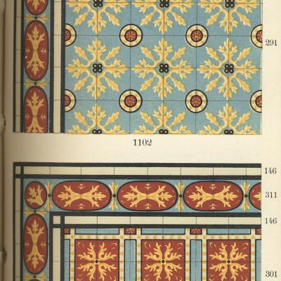 Patchwork of Douvrin tiles - early 20th century