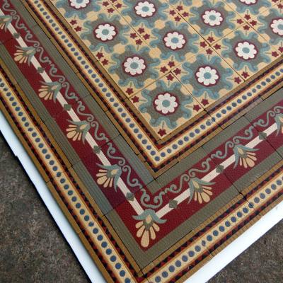 c.13.4m2 antique Boch Freres ceramic floor - late 19th century