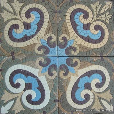 Large 26.6m2 / 286 sq ft. antique Boch Freres Maubege ceramic floor 