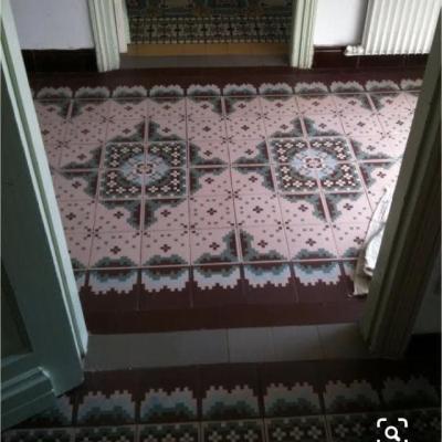 Up to 27.75m2 / 300 sq ft mosaic themed antique French floor c.1930