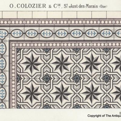 An Octave Colozier ceramic floor with same size border - c.1913