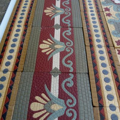 c.13.4m2 antique Boch Freres ceramic floor - late 19th century