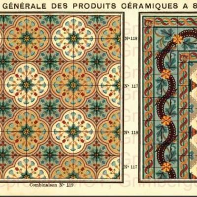 150 ceramic Saint Ghislain half size borders c.1897