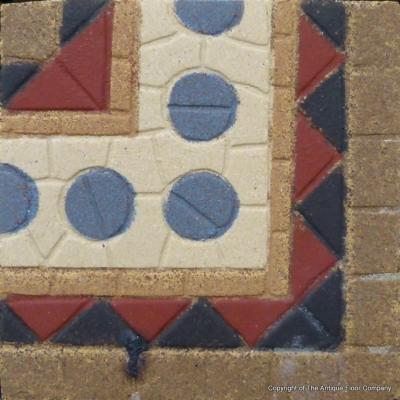 c.13.4m2 antique Boch Freres ceramic floor - late 19th century