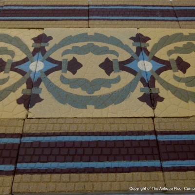 Large 26.6m2 / 286 sq ft. antique Boch Freres Maubege ceramic floor 